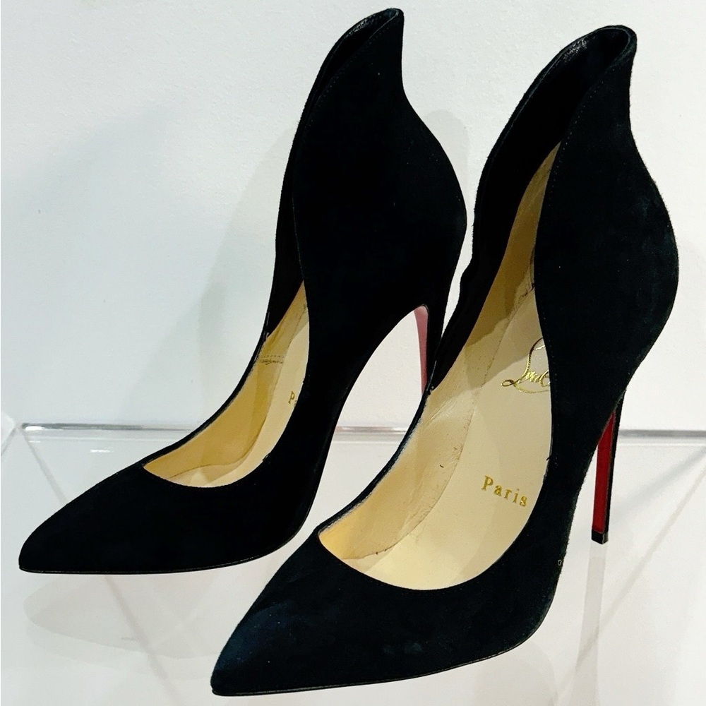 Christian Louboutin - Mea Culpa Black Suede Pumps, Size 36